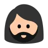 Woman: Light Skin Tone, Beard Emoji 🧔🏻‍♀️ image - Tossface style