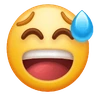 Visage souriant la bouche ouverte avec sueurs froides Emoji 😅 image - Huawei Harmony OS style