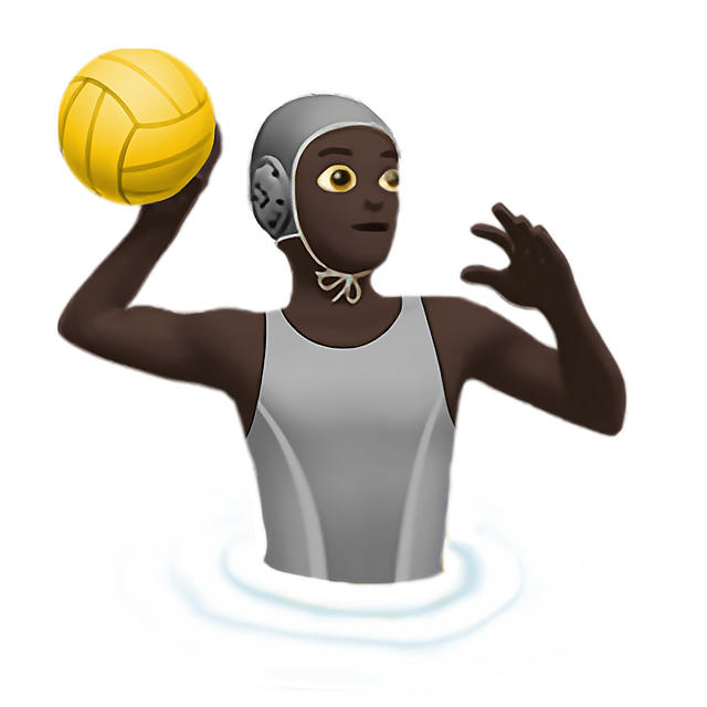 Person Playing Water Polo: Dark Skin Tone