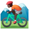 Person Mountain Biking: Dark Skin Tone Emoji 🚵🏿 image - Samsung style