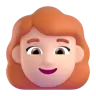 Woman: Light Skin Tone, Red Hair Emoji 👩🏻‍🦰 image - Microsoft 3D Fluent style
