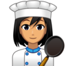 Woman Cook: Medium Skin Tone Emoji 👩🏽‍🍳 image - Emojidex style