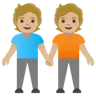 People Holding Hands: Light Skin Tone, Medium-Light Skin Tone Emoji 🧑🏻‍🤝‍🧑🏼 image - Google Noto Color style