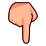 Backhand Index Pointing Down: Medium-Light Skin Tone Emoji 👇🏼 image - Emojidex style