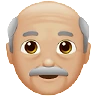 Old Man: Medium-Light Skin Tone Emoji 👴🏼 image - Apple style