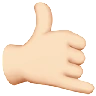 Call Me Hand: Light Skin Tone Emoji 🤙🏻 image - Apple style