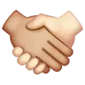 Handshake: Medium-Light Skin Tone, Light Skin Tone Emoji 🫱🏼‍🫲🏻 image - WhatsApp style