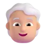 Person: Medium-Light Skin Tone, White Hair Emoji 🧑🏼‍🦳 image - Microsoft 3D Fluent style