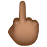 Middle Finger: Medium-Dark Skin Tone Emoji 🖕🏾 image - Samsung style