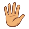 Hand With Fingers Splayed: Medium Skin Tone Emoji 🖐🏽 image - Emojidex style