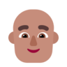 Man: Medium Skin Tone, Bald Emoji 👨🏽‍🦲 image - Microsoft Classic 2D style