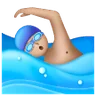 Man Swimming: Medium-Light Skin Tone Emoji 🏊🏼‍♂️ image - Samsung style