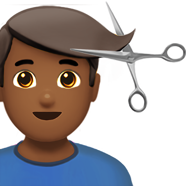 Man Getting Haircut: Medium-Dark Skin Tone