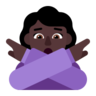 Woman Gesturing No: Dark Skin Tone Emoji 🙅🏿‍♀️ image - Microsoft Classic 2D style