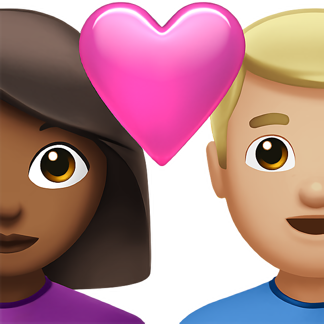 Couple With Heart: Woman, Man, Medium-Dark Skin Tone, Medium-Light Skin Tone