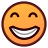 미소 짓는 얼굴로 웃기는 얼굴 Emoji 😁 image - Emojidex style