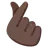 Hand With Index Finger And Thumb Crossed: Dark Skin Tone
