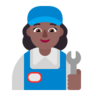 Woman Mechanic: Medium-Dark Skin Tone Emoji 👩🏾‍🔧 image - Microsoft Classic 2D style