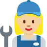 Woman Mechanic: Medium-Light Skin Tone Emoji 👩🏼‍🔧 image - Twitter / X (Twemoji) style