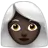 Woman: Dark Skin Tone, White Hair