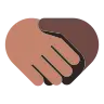 Handshake: Medium Skin Tone, Dark Skin Tone Emoji 🫱🏽‍🫲🏿 image - Tossface style