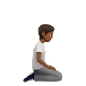 Person Kneeling Facing Right: Medium-Dark Skin Tone Emoji 🧎🏾‍➡️ image - Apple style