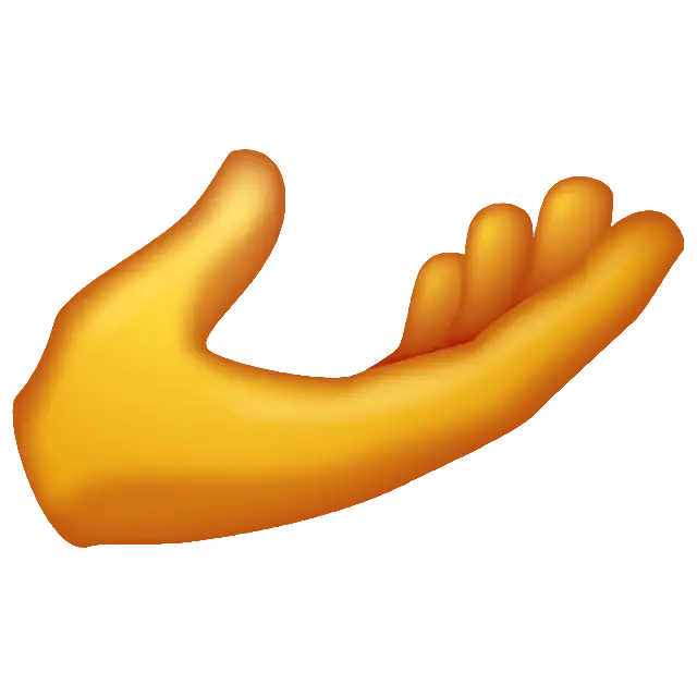 손바닥을 위로 향한 손