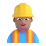 Man Construction Worker: Medium Skin Tone Emoji 👷🏽‍♂️ image - Microsoft 3D Fluent style