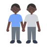 Men Holding Hands: Dark Skin Tone Emoji 👬🏿 image - Tossface style