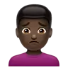 Man Frowning: Dark Skin Tone Emoji 🙍🏿‍♂️ image - WhatsApp style