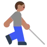 Person With White Cane: Medium Skin Tone Emoji 🧑🏽‍🦯 image - Tossface style