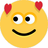 Emoji Fața zâmbitoare cu ochii zâmbitori și trei inimi 🥰 image - Skype style