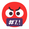 Эмодзи Злое лицо со скрытым символами ртом 🤬 image - Microsoft Classic 2D style