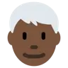 Man: Dark Skin Tone, White Hair Emoji 👨🏿‍🦳 image - Twitter / X (Twemoji) style