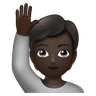 Person Raising Hand: Dark Skin Tone Emoji 🙋🏿 image - Huawei Harmony OS style