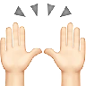 Raising Hands: Light Skin Tone Emoji 🙌🏻 image - Apple style