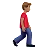 Man Walking Facing Right: Medium Skin Tone