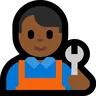 Man Mechanic: Medium-Dark Skin Tone Emoji 👨🏾‍🔧 image - Microsoft Windows 10 Segoe UI Emoji style