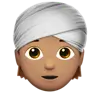 Person Wearing Turban: Medium Skin Tone Emoji 👳🏽 image - Apple style