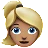 Woman: Medium Skin Tone, Blond Hair
