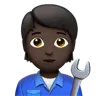Mechanic: Dark Skin Tone Emoji 🧑🏿‍🔧 image - Apple style