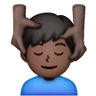 Man Getting Massage: Dark Skin Tone Emoji 💆🏿‍♂️ image - Samsung style