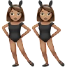 Women With Bunny Ears: Medium Skin Tone Emoji 👯🏽‍♀️ image - Apple style
