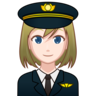 Woman Pilot: Light Skin Tone Emoji 👩🏻‍✈️ image - Emojidex style