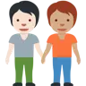 People Holding Hands: Light Skin Tone, Medium Skin Tone Emoji 🧑🏻‍🤝‍🧑🏽 image - Twitter / X (Twemoji) style