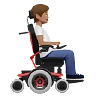 Person In Motorized Wheelchair Facing Right: Medium Skin Tone Emoji 🧑🏽‍🦼‍➡️ image - Apple style
