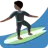 Person Surfing: Dark Skin Tone