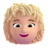 Woman: Medium-Light Skin Tone, Curly Hair Emoji 👩🏼‍🦱 image - Microsoft 3D Fluent style