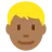Man: Medium-Dark Skin Tone, Blond Hair