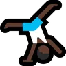 Man Cartwheeling: Dark Skin Tone Emoji 🤸🏿‍♂️ image - Microsoft Windows 10 Segoe UI Emoji style